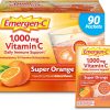 Emergen-C 1000mg Vitamin C Powder for Daily Immune Support Caffeine Free Vitamin C Supplements with Zinc and Manganese. B Vitamins and Electrolytes. Super Orange Flavor - 90 Count/3 Month Supply