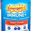 Emergen-C Immune+ Triple Action Immune Support Gummies. BetaVia (R). 1000mg Vitamin C. B Vitamins. Vitamin D and Antioxidants. Super Orange. Back to School Essentials - 45 Count